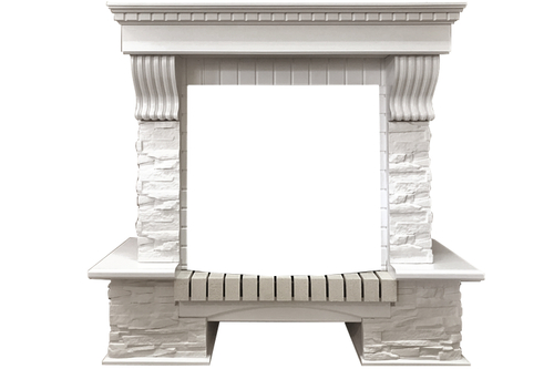 Портал Royal Flame Pierre Luxe Белый / Сланец белый