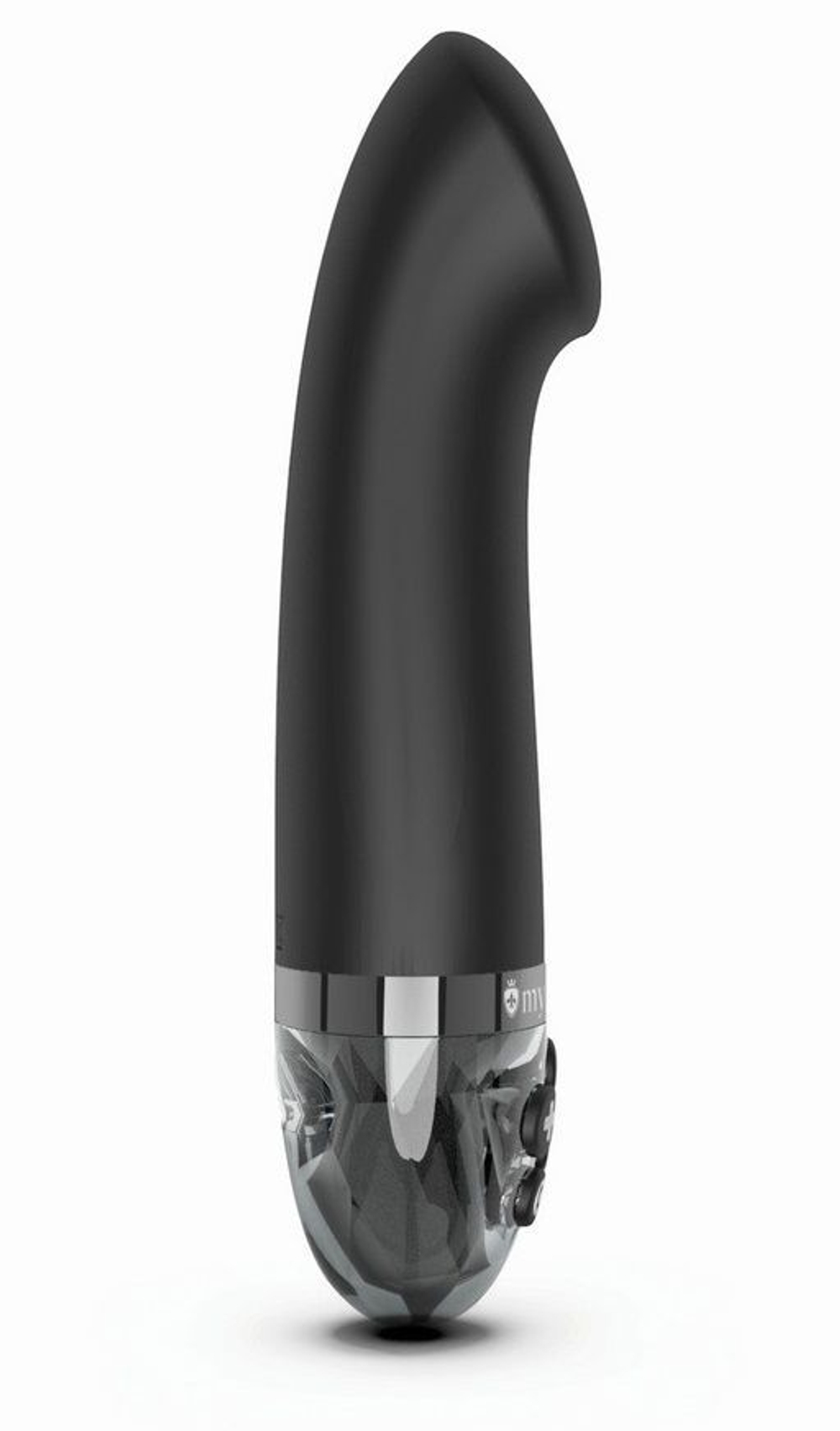 Черный вибратор с функцией электростимуляции Right on Ron - 17 см.