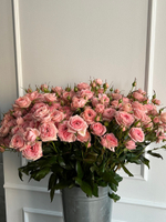 Пионовидная кустовая роза в персиковом оттенке