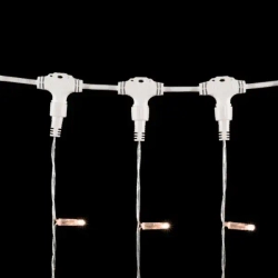 Светодиодный занавес с колпачком 2*3 м., 600 экстра теплых белых LED ламп, прозрачный провод ПВХ, IP65, LTC (PCL602CAP-10-2EWW)