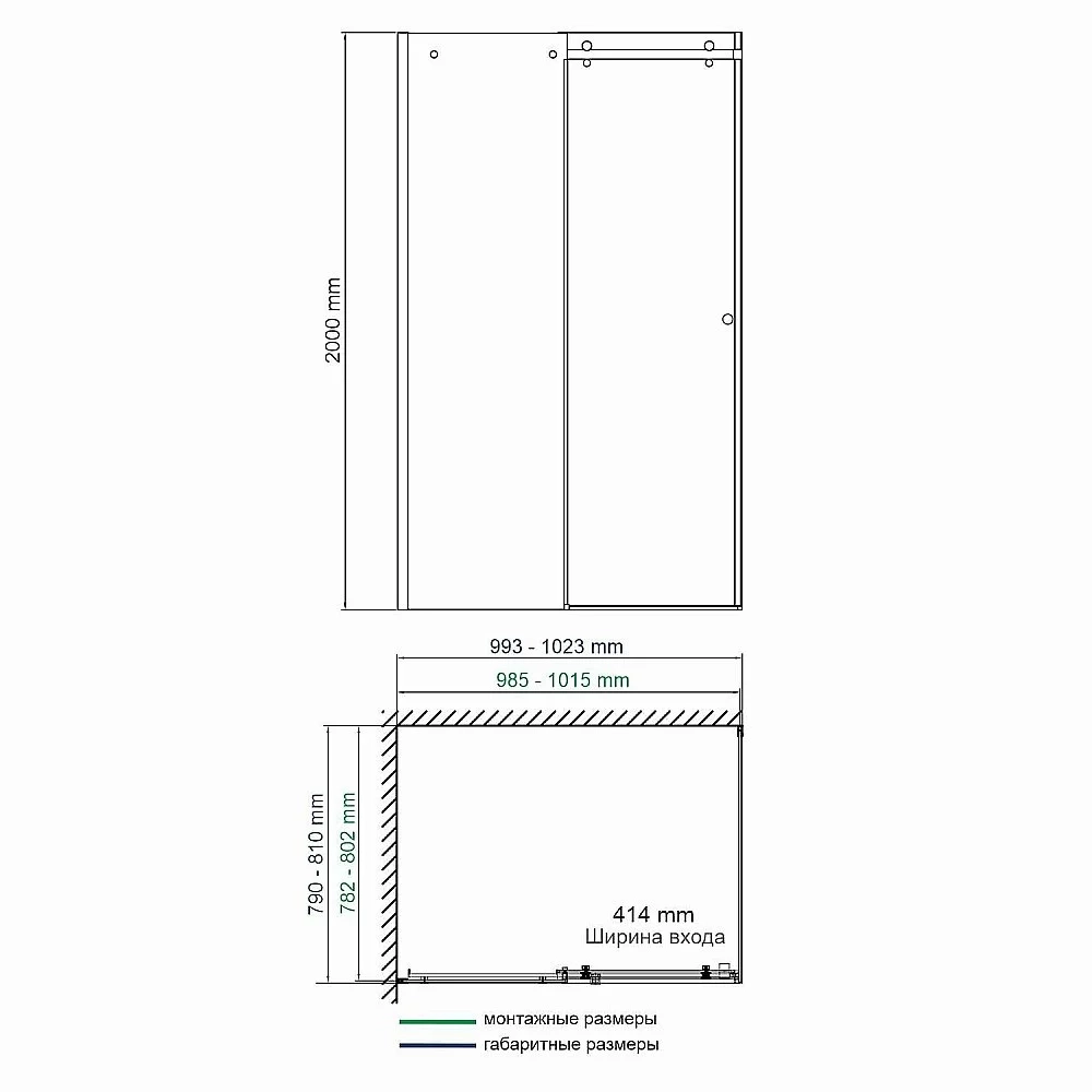 Душевой уголок WasserKRAFT Vils 56R17 100х80 стекло прозрачное/профиль серебро