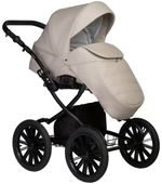 Детская коляска Indigo Mio Eco Plus 14 3 в 1 с автокреслом Avionaut Cosmo Black 02 св.бежевая кожа