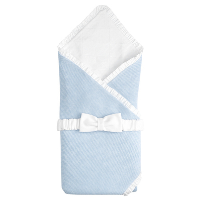 Конверт на выписку с рюшей, голубой, 75х75 см