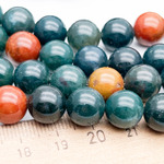 Гелиотроп бусины, диаметр около 10,2-10,4 мм, цена за 9 шт (1/4 нити)