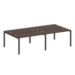 Metal System Рабочая станция на 4 места на П-образном м/к БП.СМ-4.3 Венге Цаво/Металл Антрацит 2800*