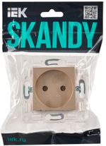 SKANDY Розетка без заземления без защитных шторок 10А SK-R02Sa песочный IEK