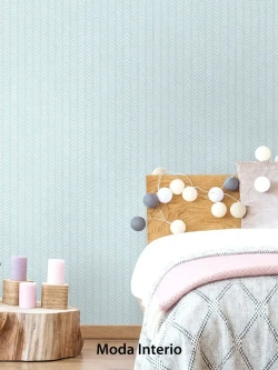 Обои винил на флизелине, геометрия на голубом, ковер, мешковина, метровые, для кухни, Arrow (Moda interio)