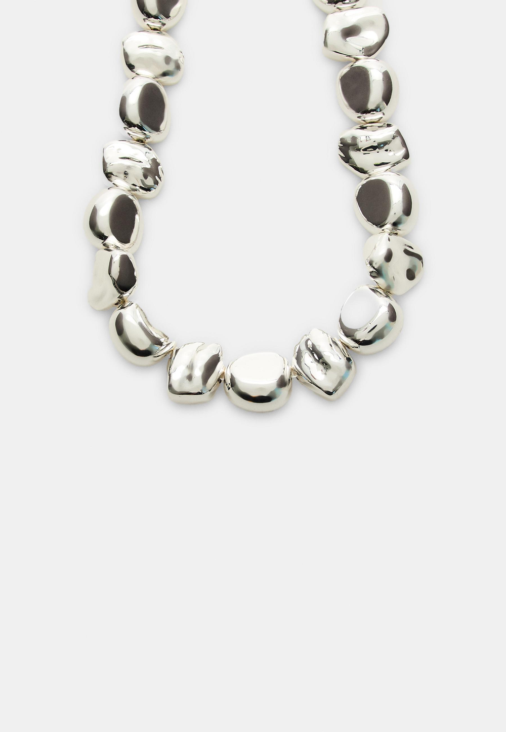 STRADIVARIUS Колье с объемными бусинами, серый