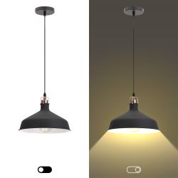 Светильник подвесной ЭРА PL2 BK/RC под лампу E27 высота плафона 200мм подвеса 780мм черный/медь