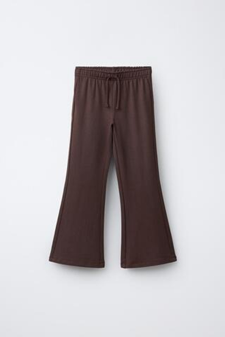 ZARA БРЮКИ FLARE ИЗ МЯГКОЙ ТКАНИ, КОРИЧНЕВЫЙ