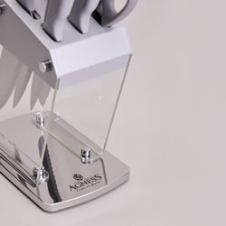 НАБОР НОЖЕЙ AGNESS НА ПЛАСТИКОВОЙ ПОДСТАВКЕ, 7 ПРЕДМЕТОВ