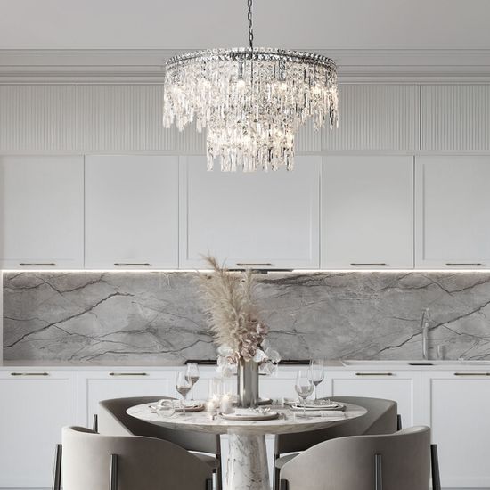 60160/ подвесной светильник/ хром/ прозрачный хрусталь Strotskis Smart