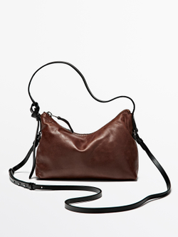 Massimo Dutti Маленькая сумка из кожи наппа, цвет кожи