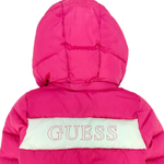 Пальто демисезонное с капюшоном GUESS Розовый/Белый/Розовый логотип GUESS (Девочка)
