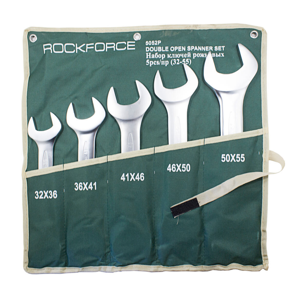 Набор ключей рожковых 5 пр. (32x36,36x41,41x46,46x50,50x55мм), на полотне RockForce##Rock FORCE RF-5052P