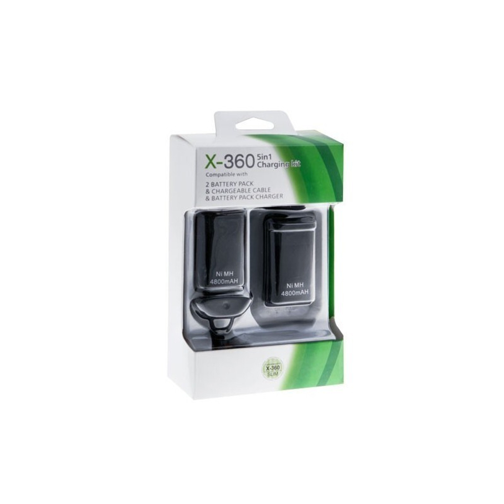 Набор для X-BOX 360 5в1 (блок+кабель зарядки +акб 4800х2)