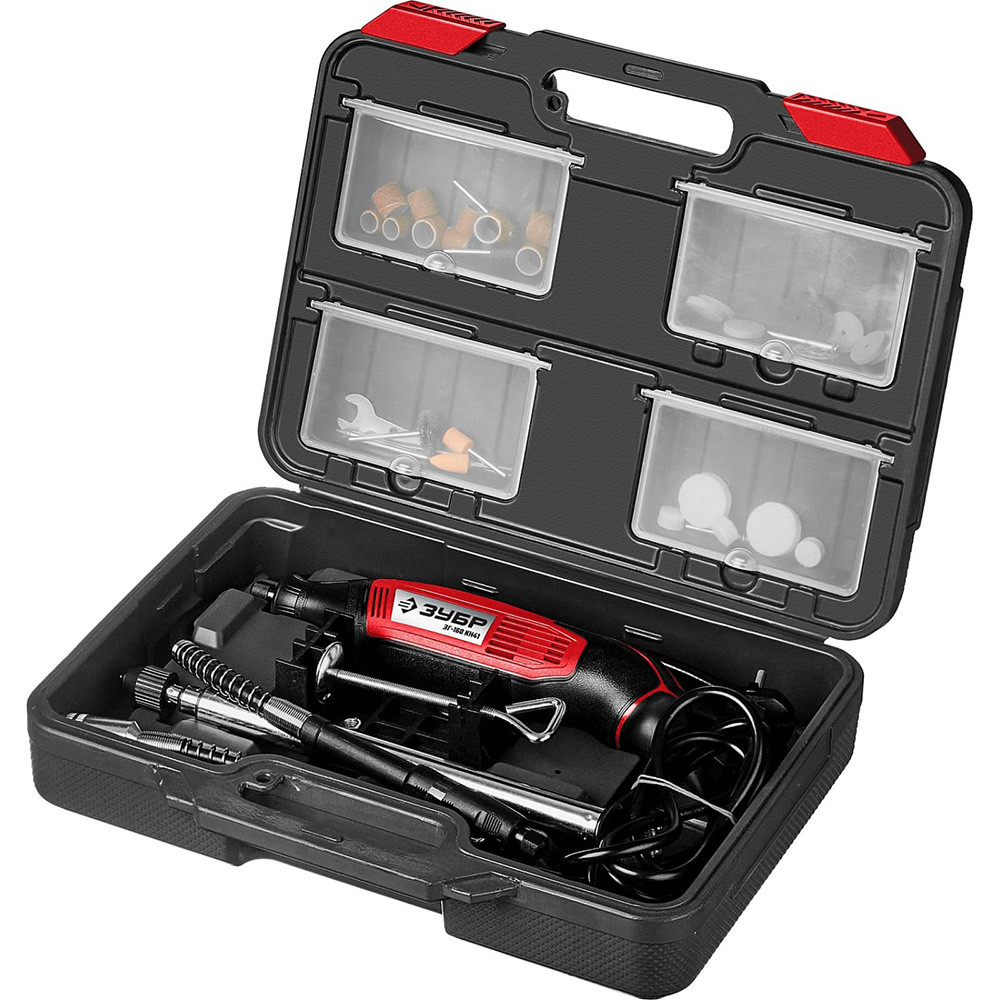 Гравер электрический Зубр 41 предмет кейс ЗГ-160 КН41