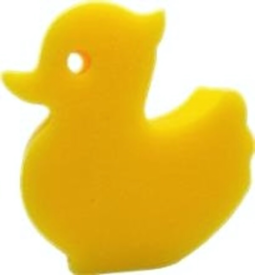 Губка для тела поролоновая детская фигурная RILLY «УТКА», цвет желтый. 9*9*3.5см
