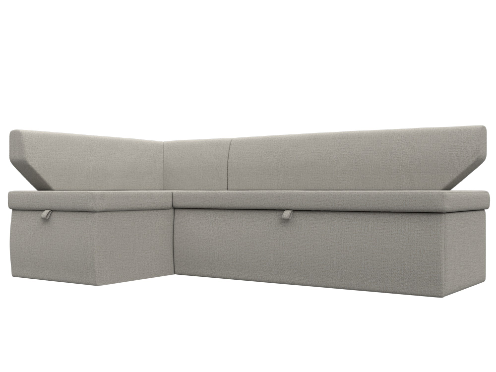 Диван кухонный угловой Омура левый угол, Амур 02 бежевый, Рогожка, 125895L