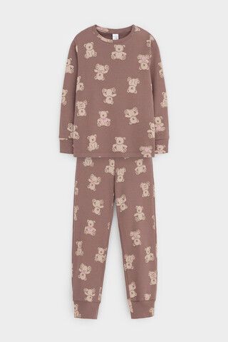 пижама  для девочки  К 1552/капучино,медвежонок с бантиком