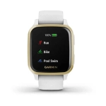 Смарт-часы Garmin Venu Sq белый с золотистым алюминиевым безелем и с силиконовым ремешком 010-02427-11
