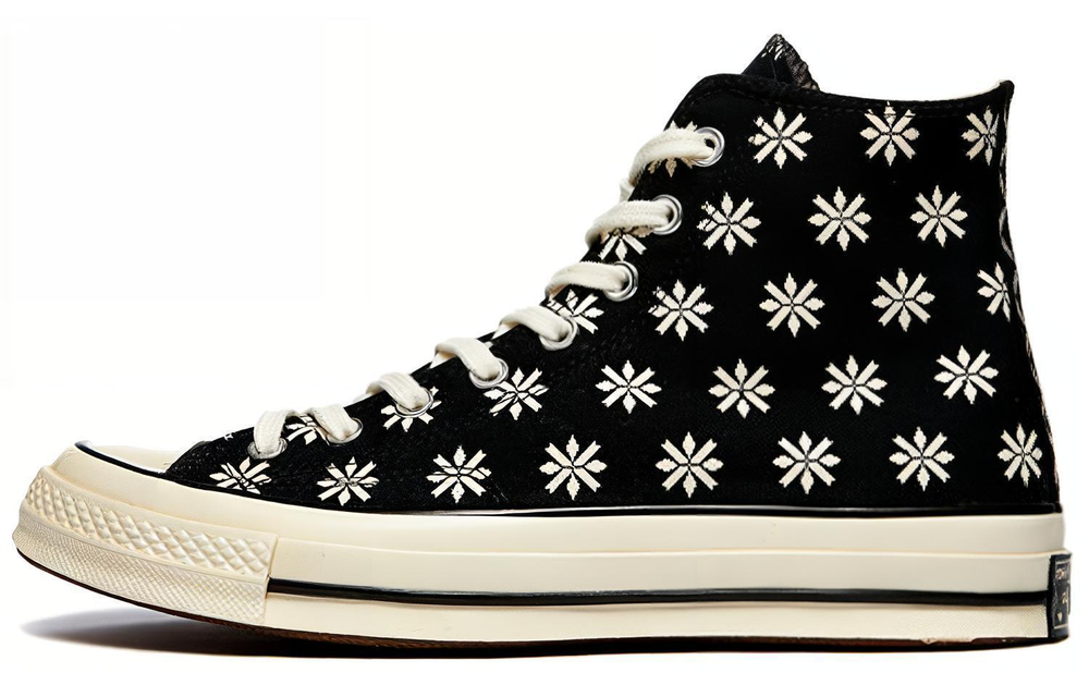 Converse 1970s Chuck Taylor All Star non-slip, wear-resistant, breathable, lightweight high-top canvas shoes for men and women in the same style black and white