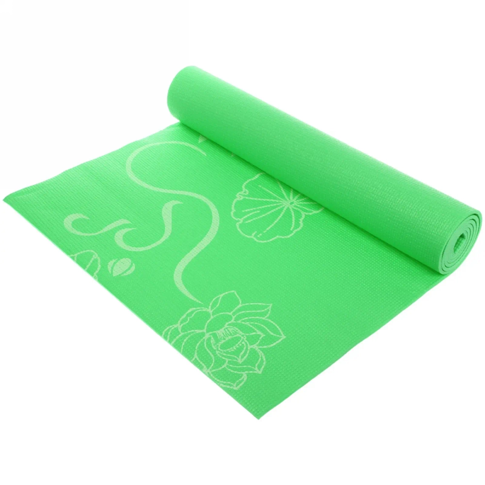 Коврик для йоги 6 мм 173х61 см «Цветущий сад» PVC, микс цветов