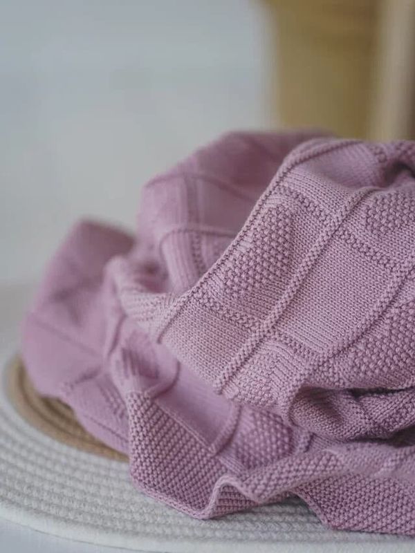 Плед вязаный хлопковый 