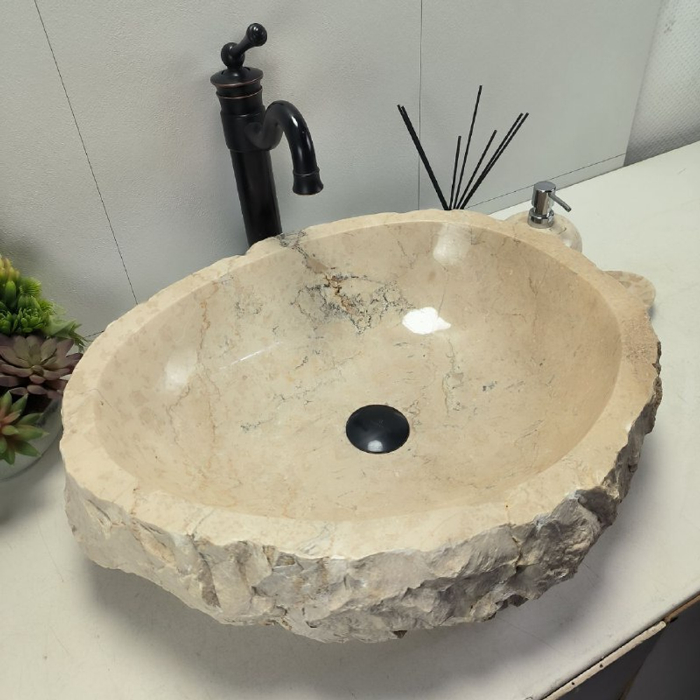 Каменная раковина из мрамора Erozy Cream EM-62090 (57*47*15)
