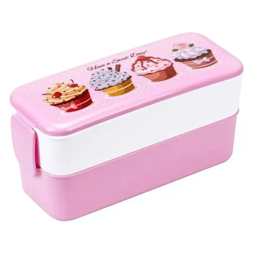 Контейнер для обеда (0,5+0,5л) капкейки