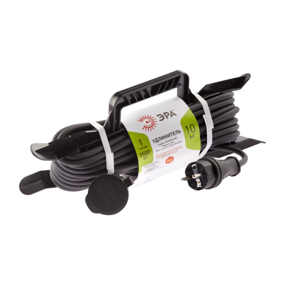 Удлинитель силовой ЭРА UFx-1e-3x1,5-10m-IP44(KG) на рамке с заземлением 1 розетка 10 м КГ 3х1,5мм2 | Силовые удлинители