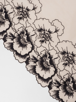 Вышивка на сетке загорелый телесный с черным ширина 27 см ОТРЕЗ 0,82 м