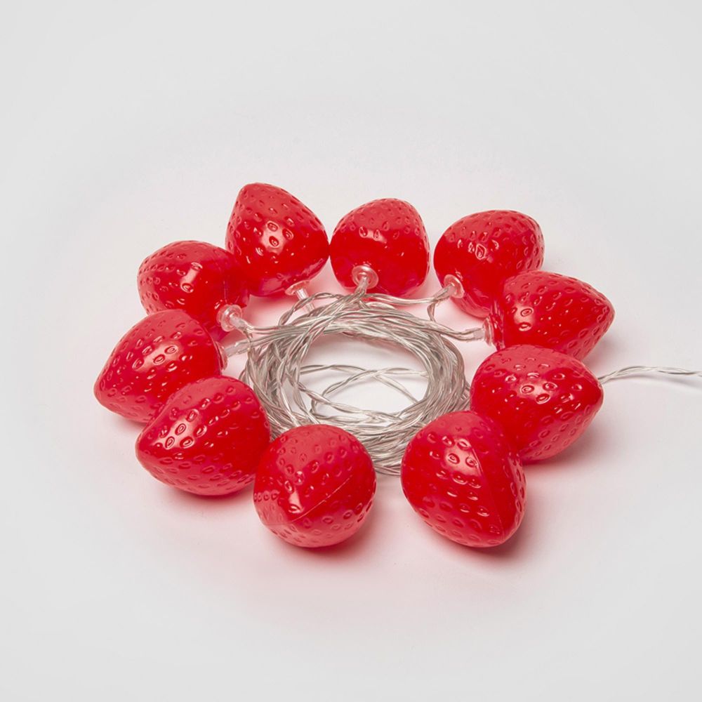 ULD-S0400-010-STB-2AA RED IP20 STRAWBERRY Гирлянда светодиодная на батарейках 2AA не в-к. Клубника. 4м. 10 светодиодов. Красный свет. Провод прозрачный. TM Uniel.