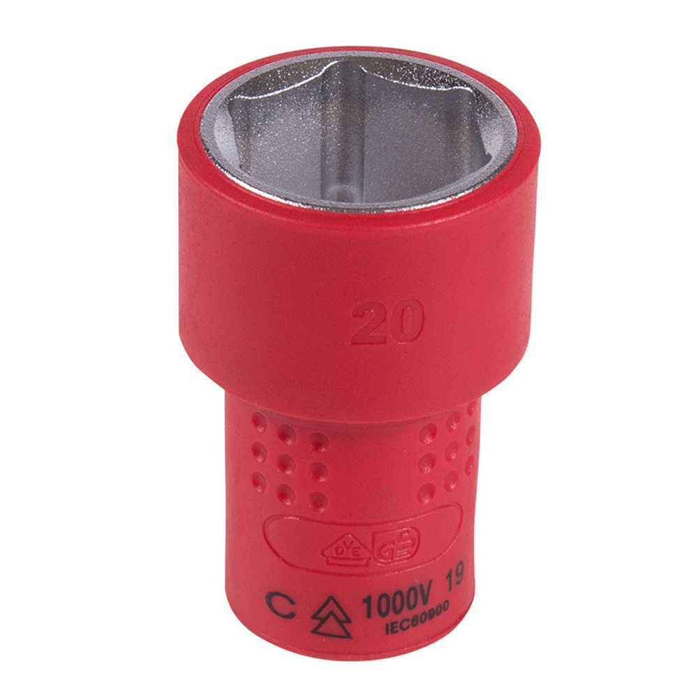 KING TONY (3335VE20M) Головка торцевая диэлектрическая шестигранная 3/8", 20 мм