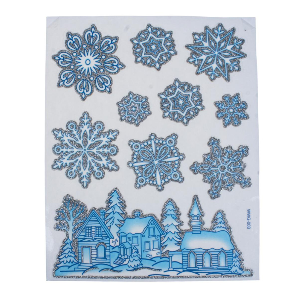 Наклейка новогодняя 20*30 см, микс , пакет