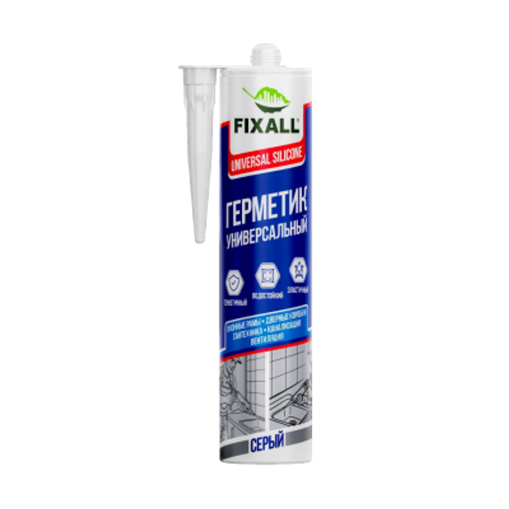 Герметик Fixall Sanitary Silicone, серый, 280 мл