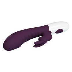 Фиолетовый вибратор-кролик Naughty Bunny - 19,8 см.