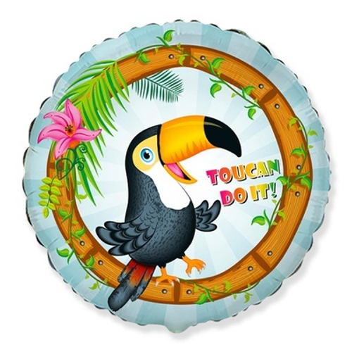 Шар фольга круг 46см Тукан