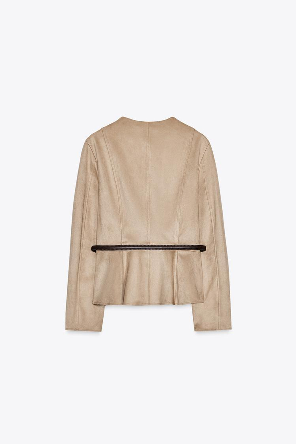 ZARA КУРТКА С БАСКОЙ И ПОЯСОМ, РЫЖЕВАТО-КОРИЧНЕВЫЙ