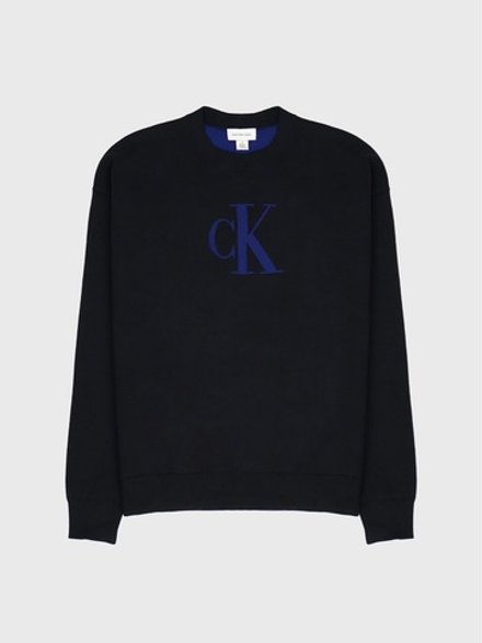 Свитер Calvin Klein Cotton Blend Monogram Relaxed Sweater Black