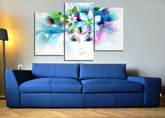 Модульная картина "Девушка бабочка"