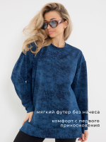 Свитшот кофта черная варенка из футера оверсайз с манжетами