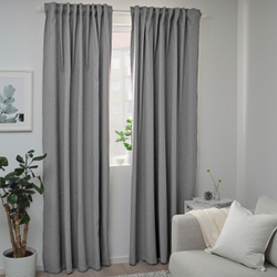 IKEA BLÅHUVA  (ИКЕА БЛÅХУВА)  -  Шторы, 1 пара, светло-серые, 145x300 см
