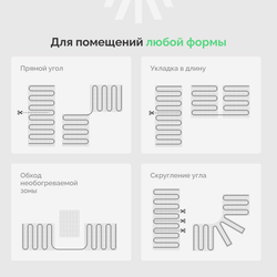 Теплый пол EWRIKA MAT EWR 150-8 самоклеящийся, под плитку, под паркетную доску, под керамогранит