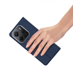 Чехол книжка из PU кожи синего цвета от Dux Ducis для смартфона Xiaomi Redmi Note 14 4G, серия Skin Pro Series Case