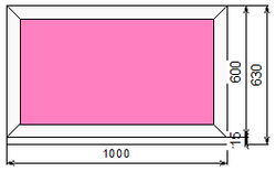 Пластиковое окно 600 х 1000 ТермА Эко с глухой створкой