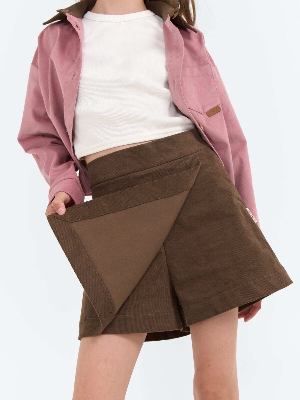 Юбка-шорты вельветовая "Трюфель" 7+