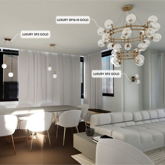 Подвесная люстра Crystal Lux Luxury SP16+8 Gold