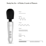 Серебристый мини вибратор-wand 16см Doxy Go Wand Mini Massaging Vibrator
