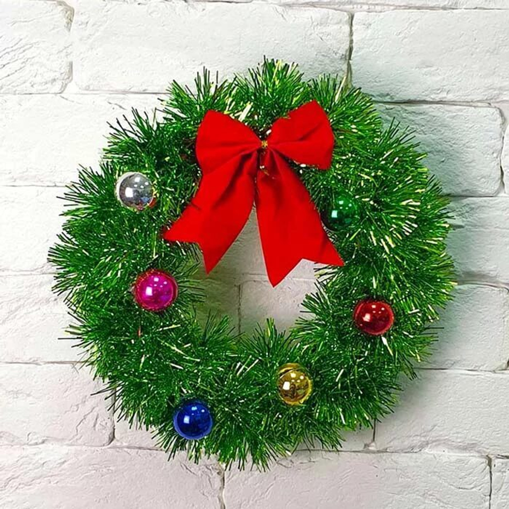 Венок Рождественский мишура подвесной